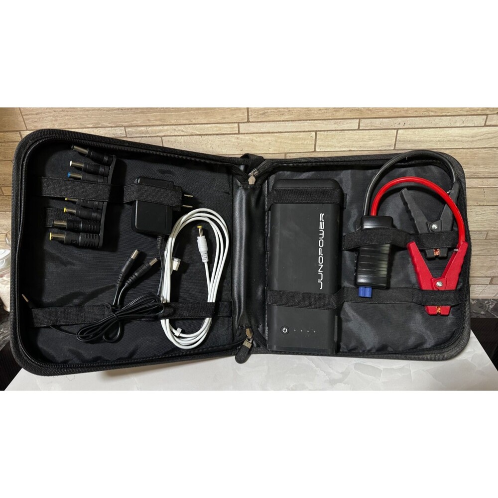 Juno Pro Jumper Power Charging Battery and accessories in case